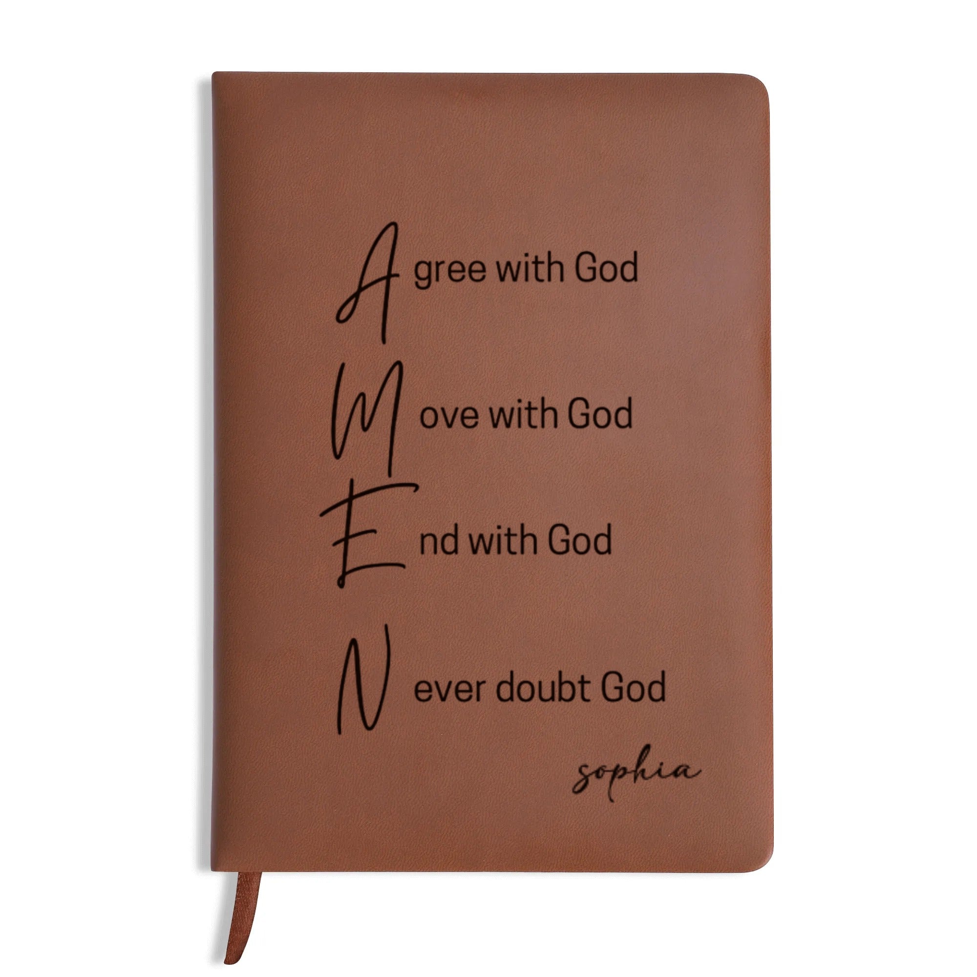 Personalized Christian Journal with AMEN Prayer Design, Custom Name Prayer & Faith Notebook, Religious Gift, First Communion Gifts, Birthday. NBLAF15